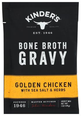 Kinder&#39;s, Bone Broth Golden Chicken with Sea Salt Herbs Gravy Mix, 1 Ounce