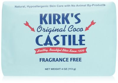 Kirk&#39;s Coco Castile Soap, Fragrance Free (Pack of 5)