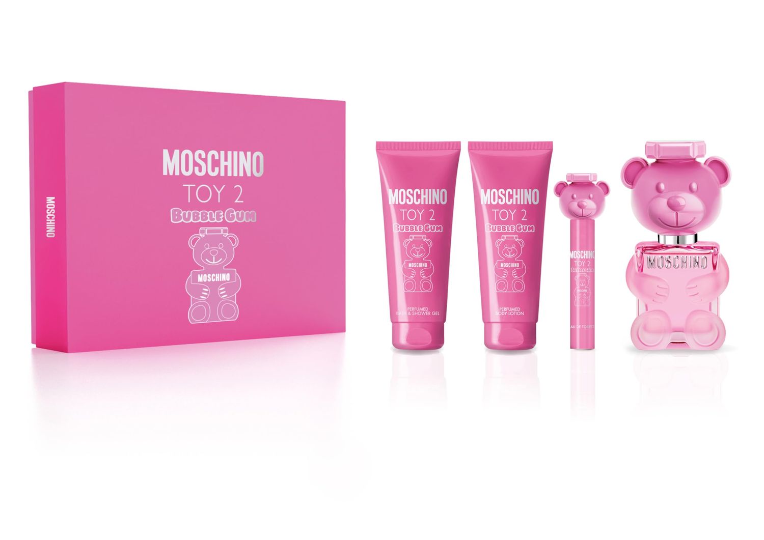 Moschino Toy 2 Bubble Gum Women&#39;s 4-Piece Gift Set - EDT Spray, Body Lotion, Shower Gel