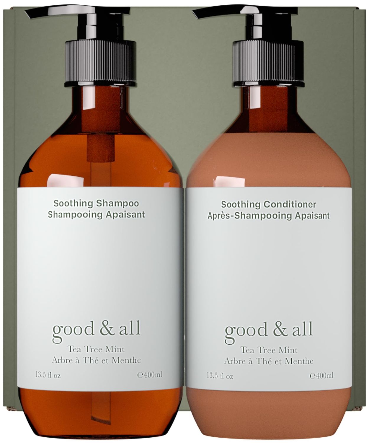 GoodAll Tea Tree Shampoo and Conditioner Set for Dry Itchy Scalp with Peppermint - Sodium Lauryl SulfateSulphate, Silicone, Paraben, Fragrance Free - 13.5 fl oz