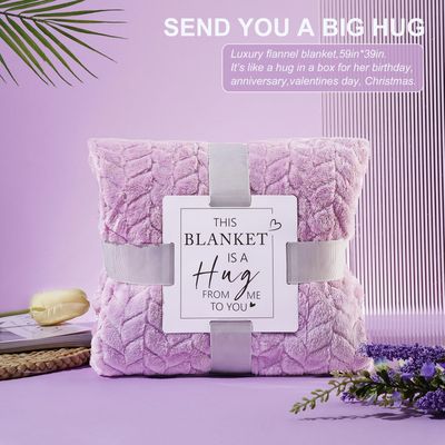 Mother's Day Gifts for Wife Mum, Birthday Gifts for Women Her Girlfriend Sister Friends,Relaxing Spa Gifts Baskets w Blanket,Get Well Soon Self Care Gifts, Purple Gifts Baskets for Women Mum Grandma