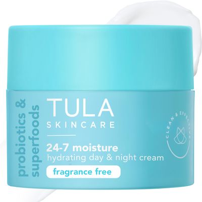 TULA Skin Care 24-7 Hydrating Day Night Cream Fragrance Free - Nourishing Moisturizer for Face, Maintain Skin Balance Improve Skin Smoothness, Contains Watermelon Apple Extract, 1.5 oz.