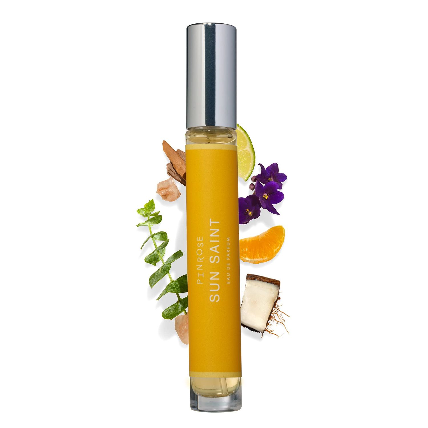 PINROSE Perfumes Sun Saint - Eau de Parfum Fragrance Travel Spray for Women - Vegan, Cruelty-free, Hypoallergenic Scent w Essential Oils - Notes of Lime, Sea Salt, Coconut Wood, Sandalwood Musk