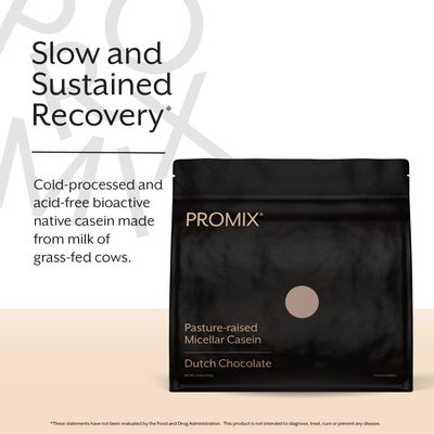Promix Casein Protein Powder, Chocolate - 2.5lb Bulk - Grass-Fed 100 All Natural - Slow Sustained Recovery Post Workout Fitness - Shakes, Smoothies, Baking Cooking Recipes - Gluten-Free