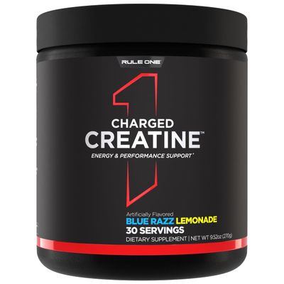 Rule 1 Charged Creatine - Multi-Function Workout Supplement with Creatine, Electrolyte, and Energy Blends for Intensity, Performance, Hydration Support (30 Servings, Blue Razz Lemonade)