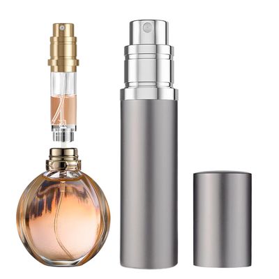 SixTmoon Perfume Travel Refillable Bottle,Perfumes Atomizer Bottle,Mini Cologne Dispenser, Portable Fragrances Sprayer Pocket Size Perfume Container for Women Men Cruise Trip Gift, 5ml (Gray)