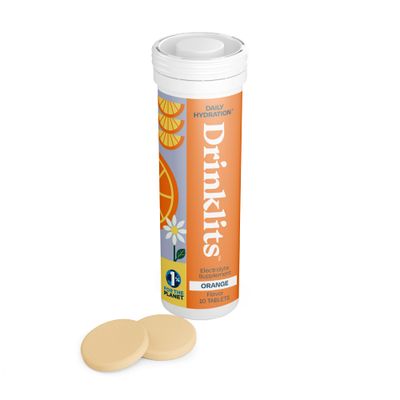 Drinklits Orange Electrolyte Tablets for Hydration Great Taste - 0g Sugar - Essential Electrolytes - Daily Use Single Tube (10 TabletsServings)