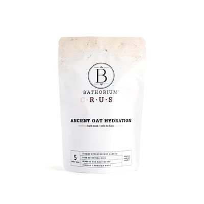 Bathorium Ancient Oat Hydration Crush 21 oz Luxurious Mineral Sea Salt Soak for Relaxation, Hydration, and Sleep - Skin-Soothing Colloidal Oats and Light Floral Fragrance, 5 Soaks