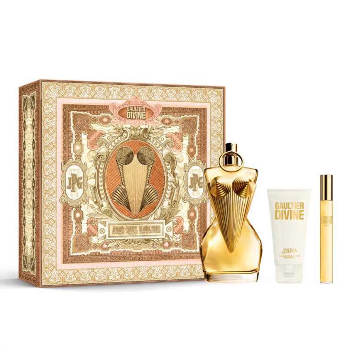 Jean Paul Gaultier Gaultier Divine for Women - 3 Pc Gift Set 3.4oz EDP Spray, 0.3oz EDP Spray Mini, 2.5oz Body Lotion