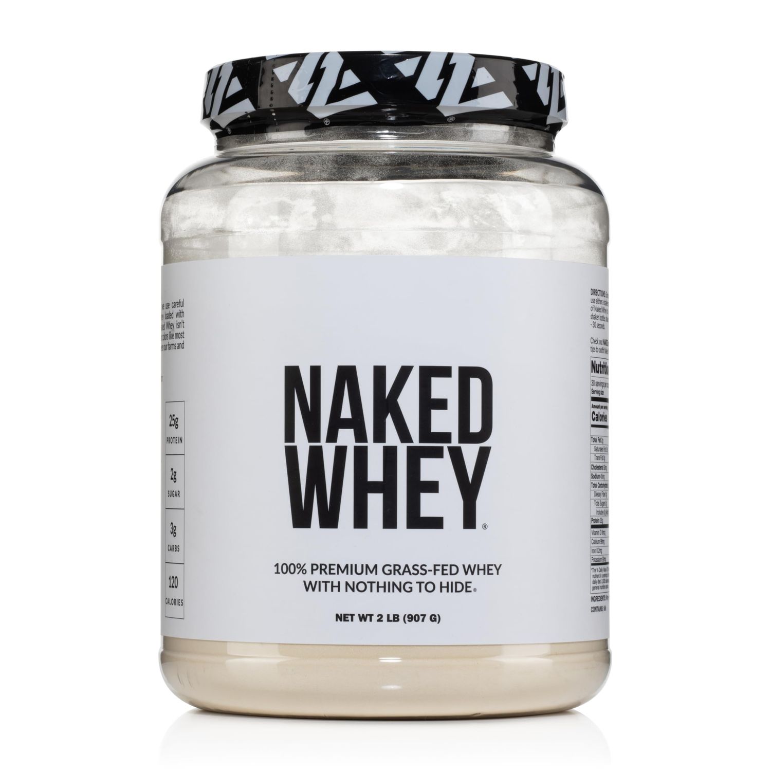 Naked Whey 2LB 100 Grass Fed Whey Protein Powder - Only 1 Ingredient, Unflavored Whey Protein, Undenatured, Gluten Free, Soy Free, No GMOs, No Preservatives