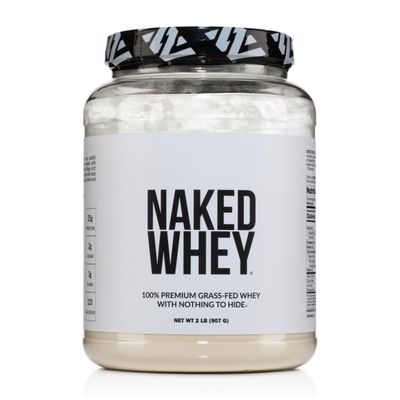 Naked Whey 2LB 100 Grass Fed Whey Protein Powder - Only 1 Ingredient, Unflavored Whey Protein, Undenatured, Gluten Free, Soy Free, No GMOs, No Preservatives