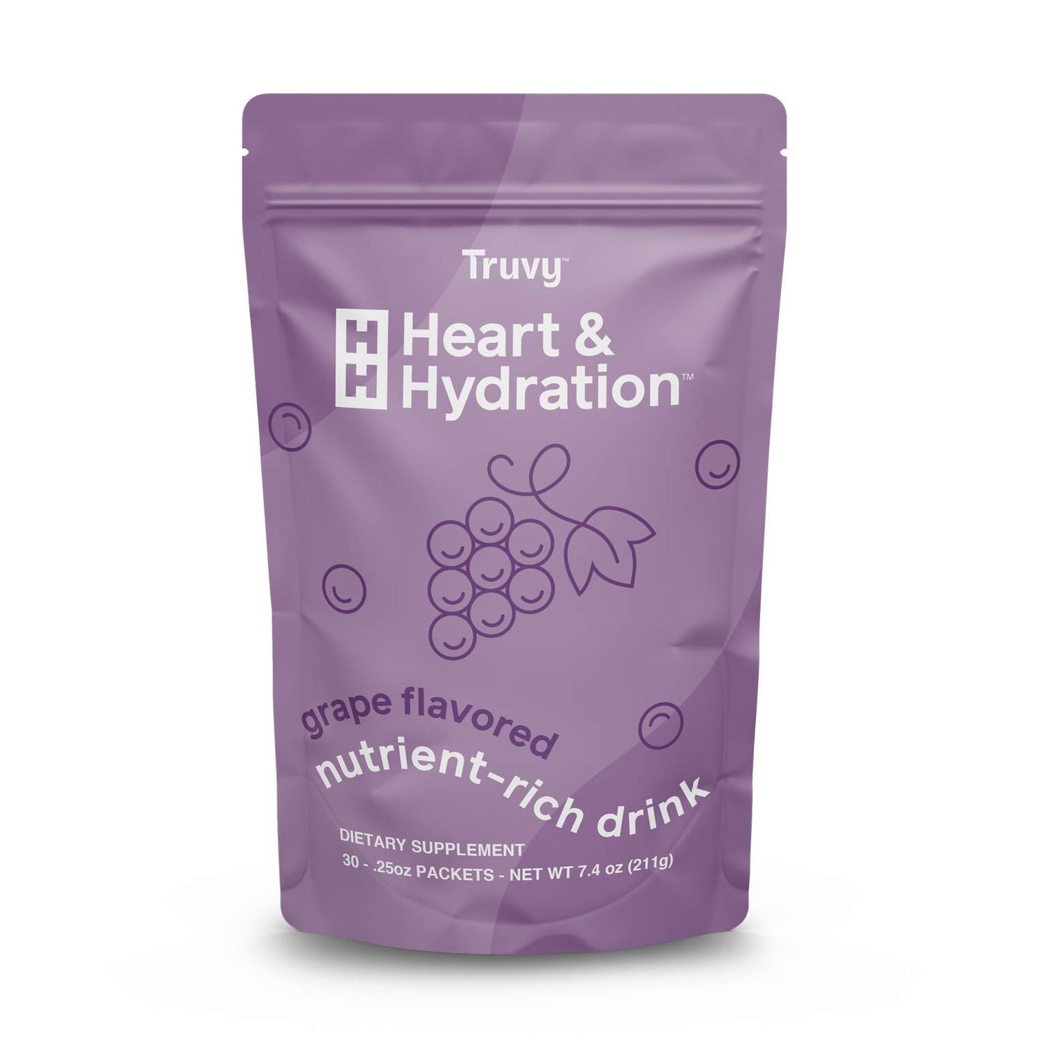 Truvy Heart Hydration, Grape Flavor (30 Individual Packets)