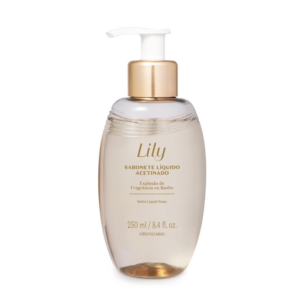 O Boticrio Lily Satin Body Wash, Sophisticated Bath Shower Gel Soap for Luxurious Soft Skin, Lily Fragrance Scented, 8.4 Ounce (250ml)