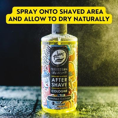Rolda Sunset After Shave Tonic Cologne For Men - Post Shave Tonic Spray, Calms Irritation, Helps Heal Clean Shaved Areas, Masculine Citrusy Fragrance (14.54oz 430ml)