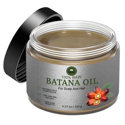 Raw Batana Oil for Hair Growth Sourced From Honduras, Handmade Extraction Method 100 Organic - Prevents Hair Loss Dr. Sebi Approved For All Hair Types Increases Hair Thickness - 4.23 oz