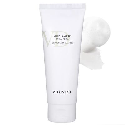 VIDIVICI Mild Amino Facial Foam - Hypoallergenic Face Wash with Amino Acid and Cica - Calming and Moisturizing Foaming Cleanser for Sensitive Skin - Fragrance Free Foam 3.72oz.