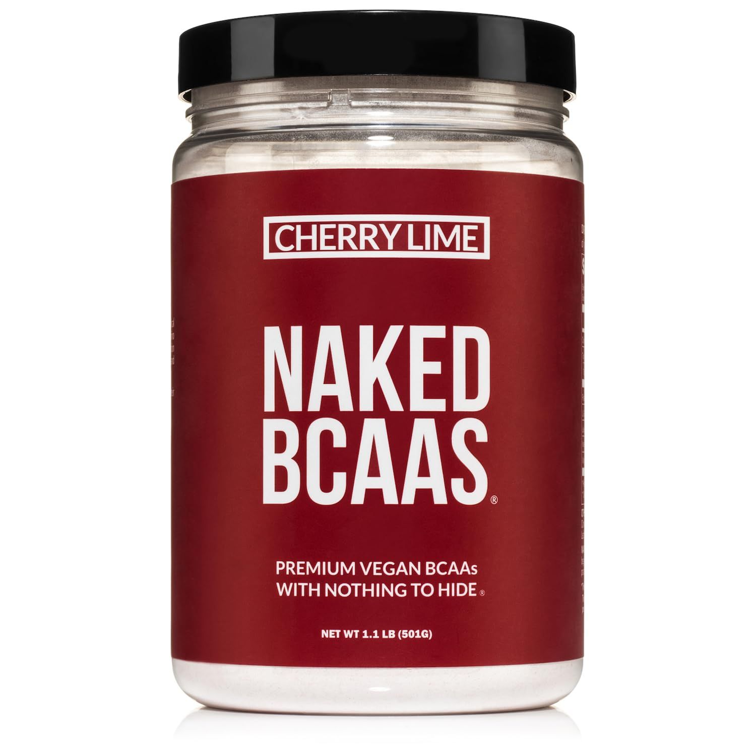Cherry Lime Naked BCAAs Amino Acids Powder, 100 Pure 211 Formula, Vegan Branched Chain Amino Acids, Instantized All Natural BCAA Powder Supplement - 501 Grams, 34 Servings