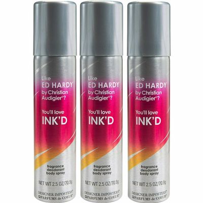 Parfums De Coeur Ink&#39;d Fragrance Deodorant Body Spray for Women, 2.5 Ounce, (Pack of 3)