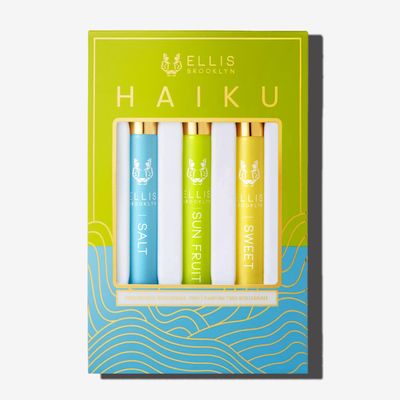 Ellis Brooklyn HAIKU Fragrance Trio - Clean Perfume, SALT, SWEET, SUN FRUIT Rollerball Perfume for Women, Travel Size Perfume Gift Sets for Women