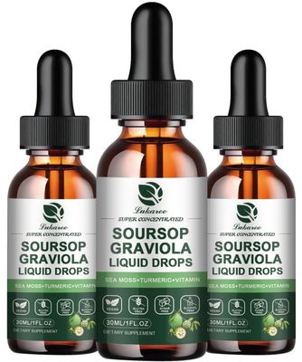 (3 Pack) Soursop Graviola Leaf Extract Liquid Drop Plus Pure Botanical Sea Moss for Cell Support Regeneration, Immunity, Liver, Zzz Antioxidant - Soursop Bitters Liquid, 90 Day Supply, 1 Fl Oz