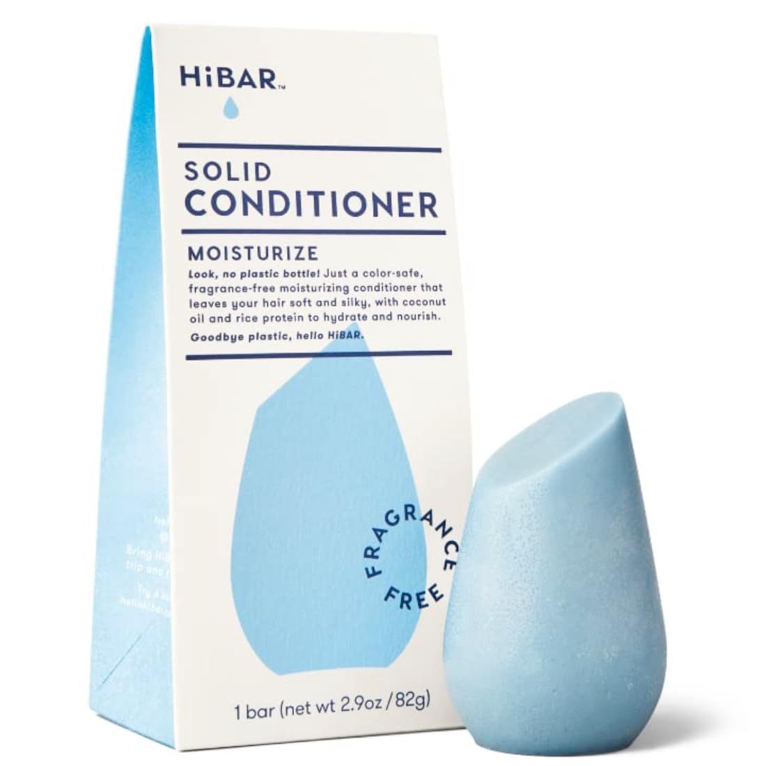 HIBAR Conditioner Bar, All Natural Hair Care, Plastic Free, Made with Eco Friendly Ingredients, Travel Size, Color Safe, Solid Sustainable Bars, Zero Waste (Fragrance Free)