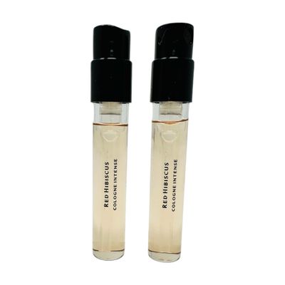 2 J.Malone&#39;s Red Hibicus Cologne Intense Spray Sample Vial 0.05 fl.oz. 1.5ml each