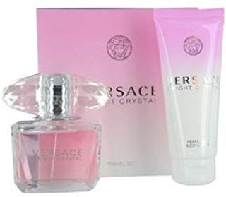 VERSACE BRIGHT CRYSTAL by Gianni Versace Gift Set for WOMEN EDT SPRAY 3 OZ BODY LOTION 3.4 OZ (TRAVEL OFFER)