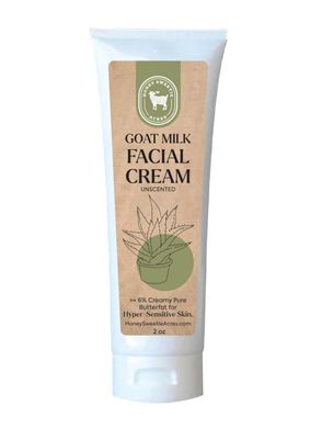 Honey Sweetie Acres Goat Milk Facial Cream - 2 oz - Moisturizer with Aloe, Jojoba Avocado Oils, Fragrance-Free Paraben-Free Face Cream