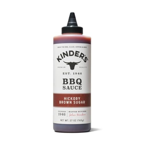 Hickory Brown Sugar Bbq Sauce Pack Of 1 27 Ounce Kinders Sauce Larger Size Great For Barbecue, Glaze, Dipping And Marinade Gluten Free No High Fructose Corn Syrup Authentic Premium Product