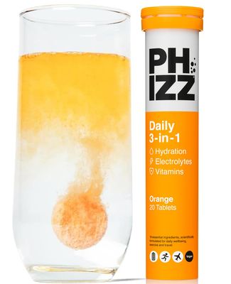 Phizz Electrolyte Multivitamin Rehydration Tablets - 19 Vitamins Minerals, Energy Boost (Orange, 20 Tablets)