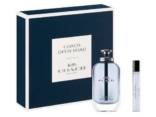 Coach Open Road Eau de Toilette 2 Piece Set - 2.0 fl. oz. Spray, 0.25 fl. oz. Spray - Long Lasting Fragrance with notes of Sichuan Pepper, Lavender Vetiver - Woody Aromatic