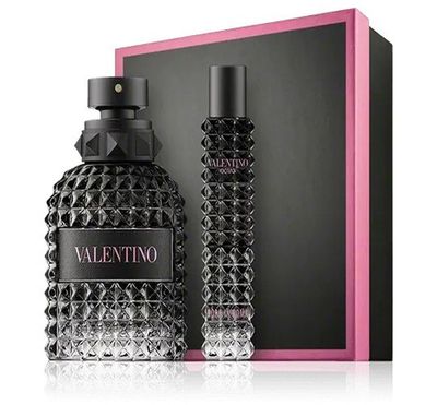 Valentino Uomo Born in Roma 2-Piece Travel Gift Set For Men, (3.4 Oz Eau De Toilette Spray 0.50 Oz Travel Spray)