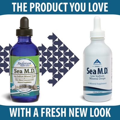 Anderson Sea M.D. Concentrated Trace Mineral Drops, Ionic Electrolyte Magnesium Supplement, Aids in Muscle Cramps, Joint Health, Liquid Magnesium, Easy to Take, 4 fl oz, 60 Servings