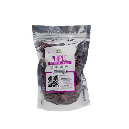 Plant Based Jeff Wildcrafted Purple Sea Moss, Hard to Find, Raw, Dried, and Natural Superfood, 2 OZ