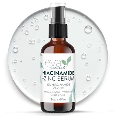 Niacinamide Serum for Face - 12 Niacinamide 2 Zinc Serum with Hyaluronic Acid - Pore Minimizer, Improve Dark Spots, Redness Relief (2 oz)