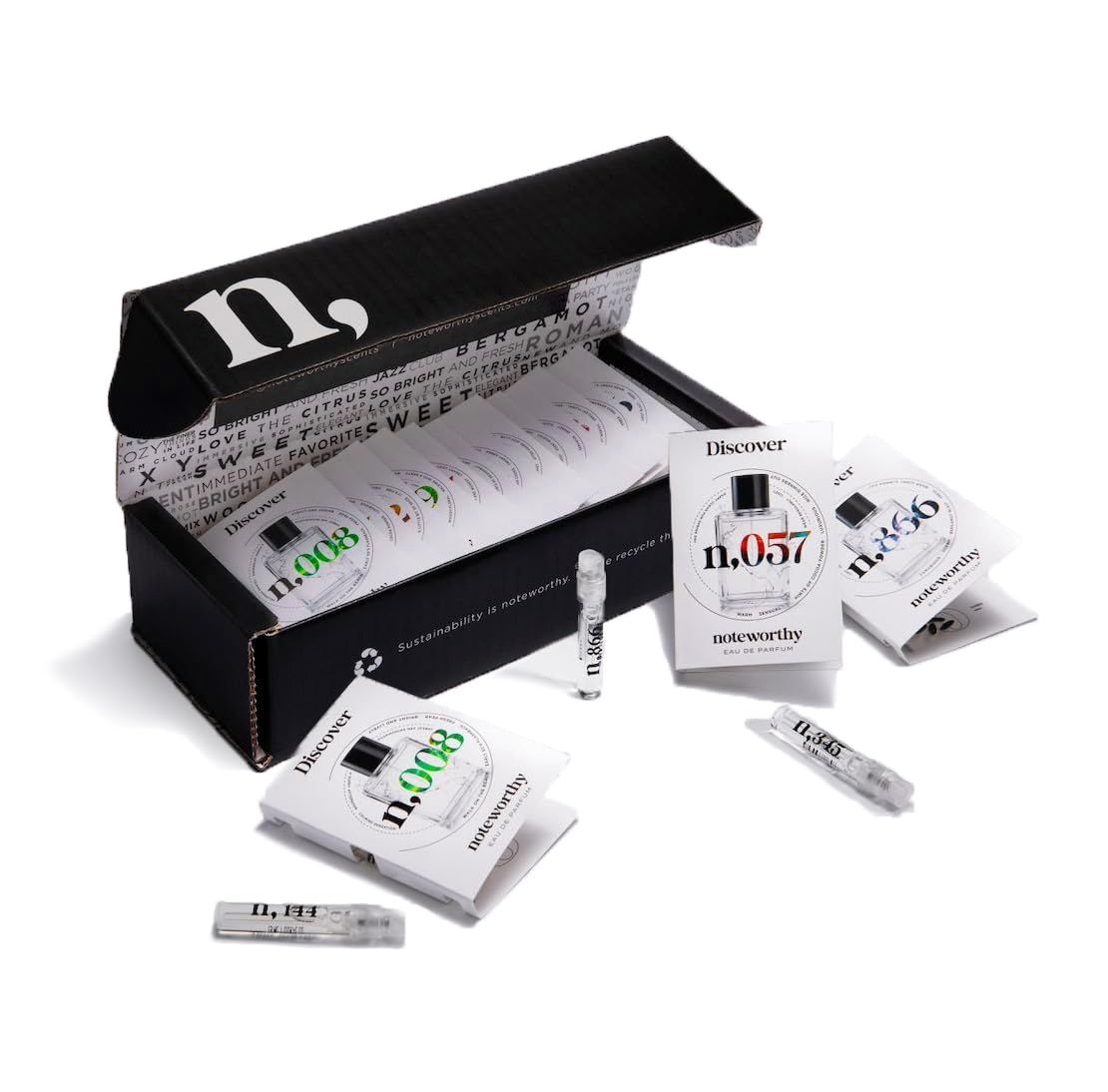 Noteworthy Fragrance Sampler Set Luxury Perfume Samples Includes Credit Toward 100ml Purchase Notes of Vanilla, Sandalwood, Citrus More Cruelty-Free, Made in USA (Signature - 15 Samples)