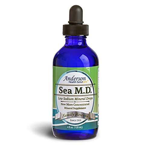 Anderson Sea M.D. Concentrated Trace Mineral Drops, Ionic Electrolyte Magnesium Supplement, Aids in Muscle Cramps, Joint Health, Liquid Magnesium, Easy to Take, 4 fl oz, 60 Servings
