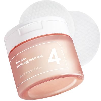 numbuzin No.4 Toner Pads Pore Zero Peeled Egg Toner Pad Gentle Exfoliator, PHA, LHA, Makeup Skin Prep, Panthenol Korean Skincare for Face 70 Pads6.42 fl. oz.