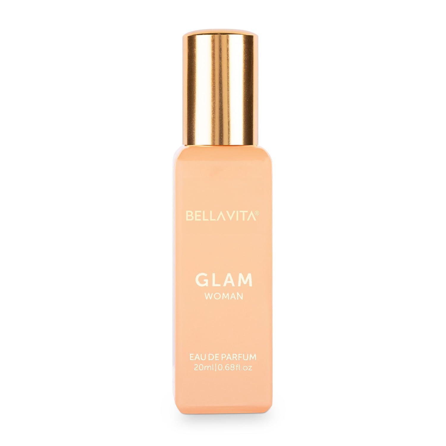 BellaVita Luxury GLAM Eau de Parfum Travel Size Edition 20 ml Long-Lasting Mini Perfumes for Women Notes Rose, Orange Zest Vanilla Compact Pocket Perfume for Women Cruelty-Free Perfume