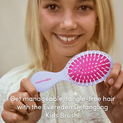 Evereden Kids Detangling Hair Brush Kids Hair Brush for Detangling Every Hair Type - Mini Hair Brush for Kids - Pain-Free Kids Hair Management - Ergonomic Grip Perfect for Children's Hands