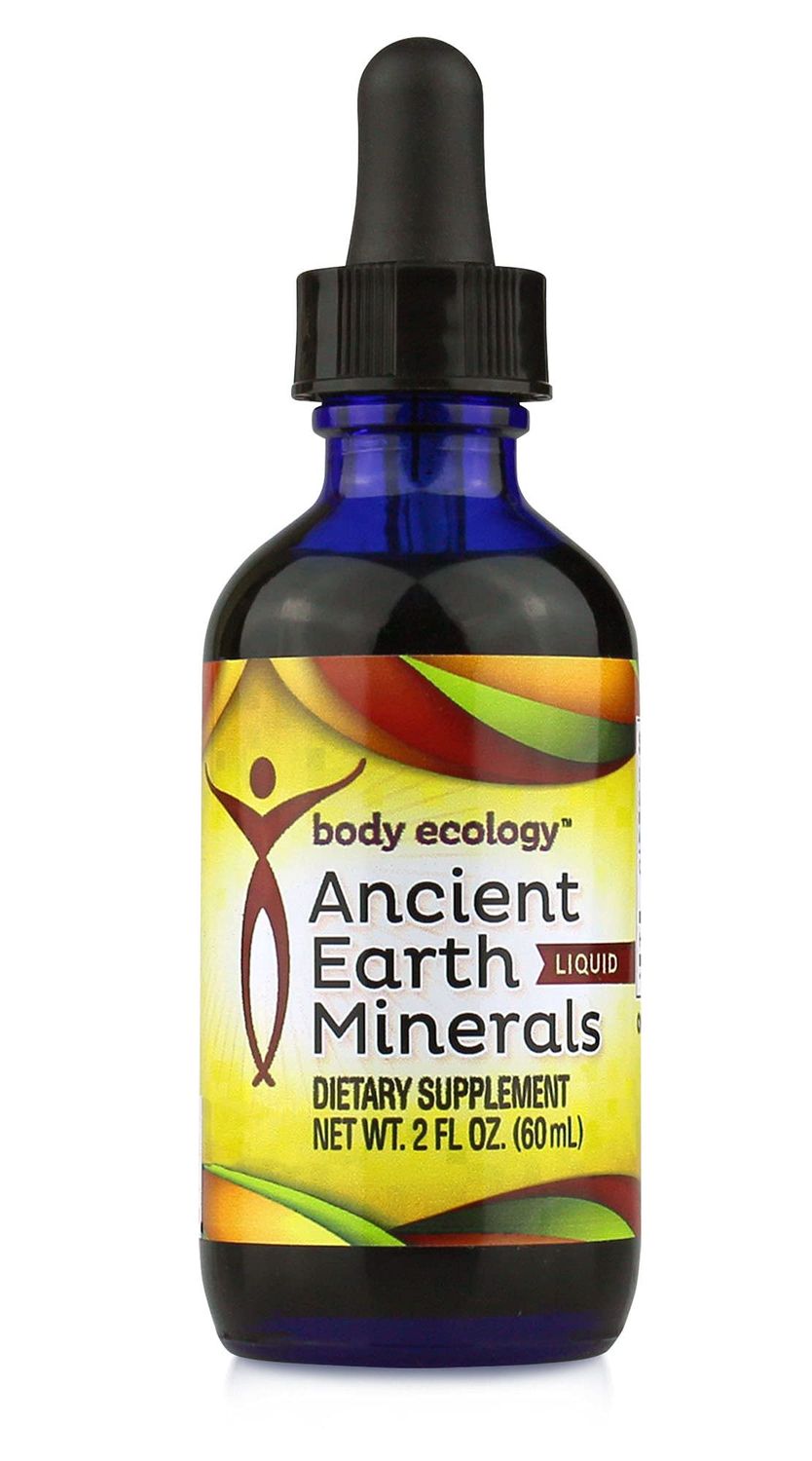 Body Ecology Ancient Earth Liquid Minerals 100 Plant-Derived Trace Mineral Liquid Supplement Fast-Absorbing Electrolyte Solution for Immune Support 60 Servings (2 fl oz)