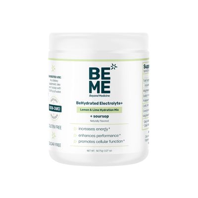 BeHydrated Soursop Electrolyte Mix Hydration Recovery Support with Magnesium, Potassium Celtic Salt Sugar Free with Soursop Leaf Powder Lemon Lime Flavor