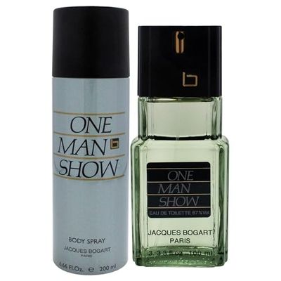 Jacques Bogart One Man Show by Jacques Bogart for Men - 2 Pc Gift Set 3.3oz EDT Spray, 6.6oz Body Spray