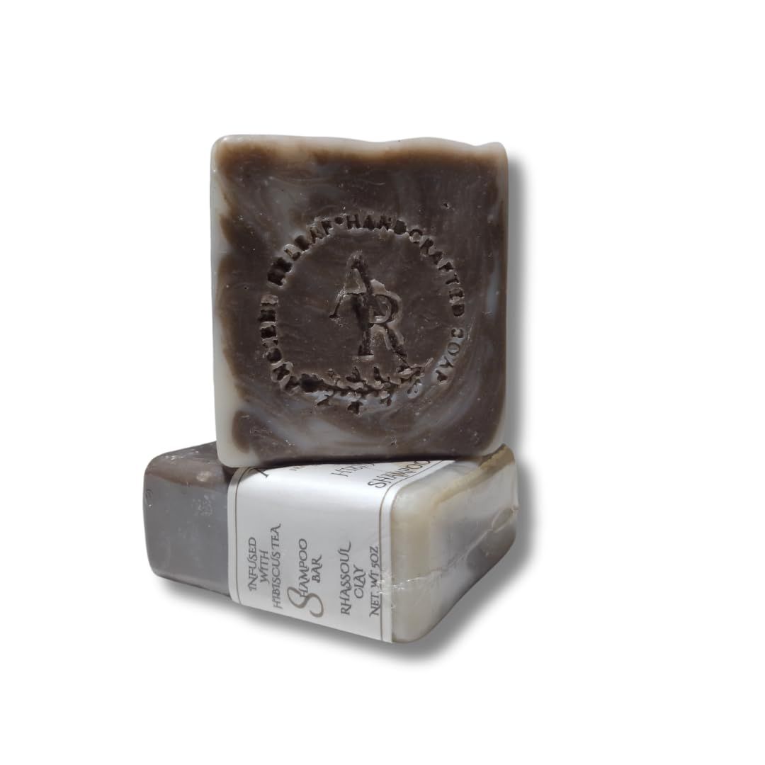Hibiscus Tea Rhassoul Shampoo bar, with Tallow, fragrance-free, cleansing, strengthening, volumizing, hydrating, all-natural 5oz. bar