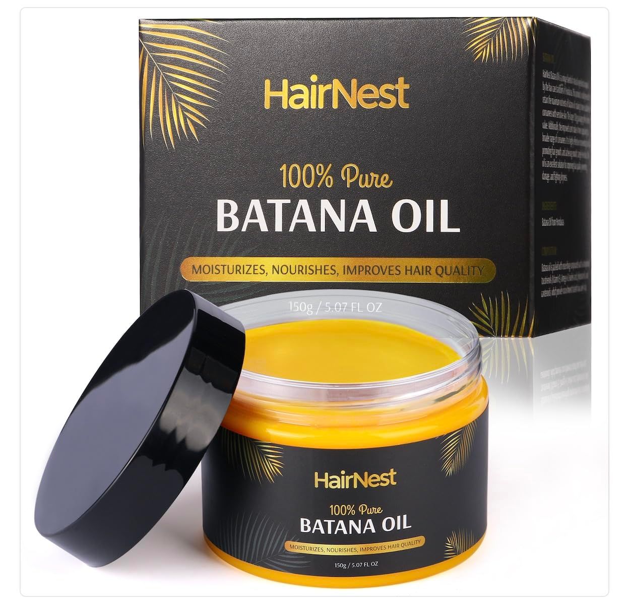 100 Pure Cold Pressed Batana Oil Gel for Hair Growth - Dr Sebi Raw Organic Semi-Solid from Honduras, 5.07 FL OZ Extra Large Jar, Enhanced Pleasant Scent, Ideal for Men Women