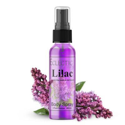 Eclectic Lady Lilac Body Spray, 2 ounces, Body Mist for Women with Clean, Light Gentle Fragrance, Cologne with Soft, Subtle Aroma For Daily Use