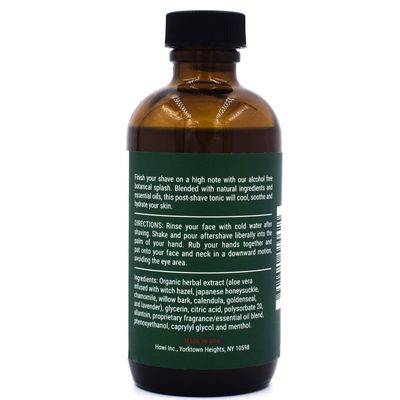 Taconic Shave, Natural Aftershave Splash 4oz Eucalyptus Mint Skin Cooling, Refreshing and Moisturizin, Artisan Made in the USA
