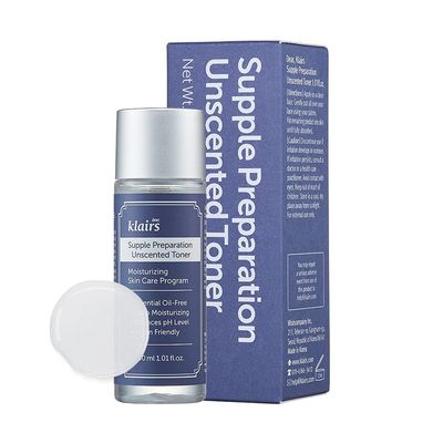 DearKlairs Supple Preparation Unscented Toner 1.01 Fl Oz, Soothing, Fast Absorbing, Non-Irritating, Fragrance-Free, Trial Size, K-Routine