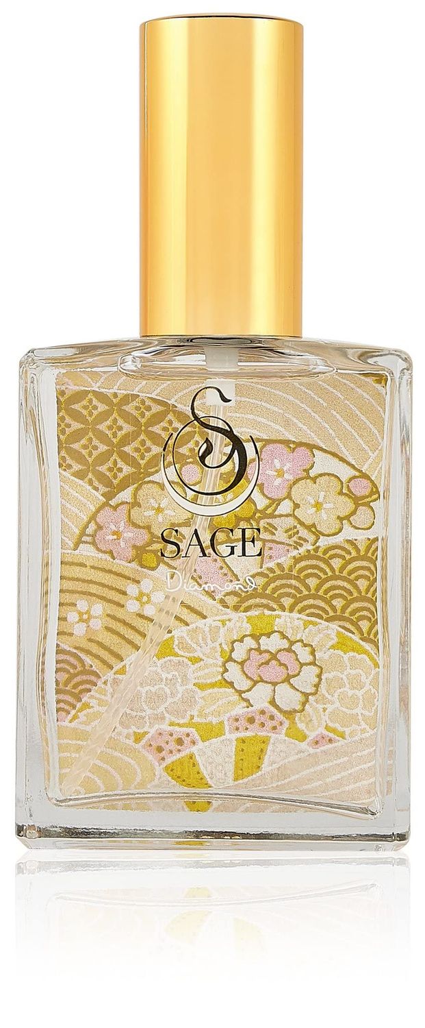Diamond Organic Perfume Spray by Sage- 2 oz, Vegan Cruelty-Free, Subtle Scent, Sandalwood, White Amber, Musk