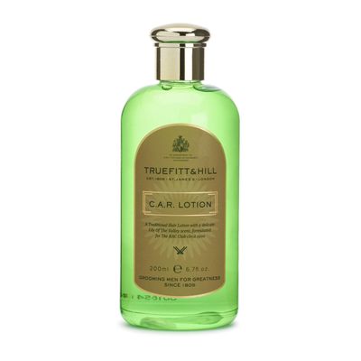 Truefitt Hill C.A.R. Lotion, Firm Hold Hair Dressing for Windy Days, Suitable for All Hair Types, Lily of the Valley Fragrance, Cleansing Ingredients for Scalp Health- 6.7 oz.